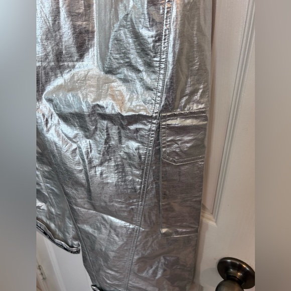 FP Movement by Free People Mesmerize Me Metallic Silver Active Pants - Picture 8 of 8